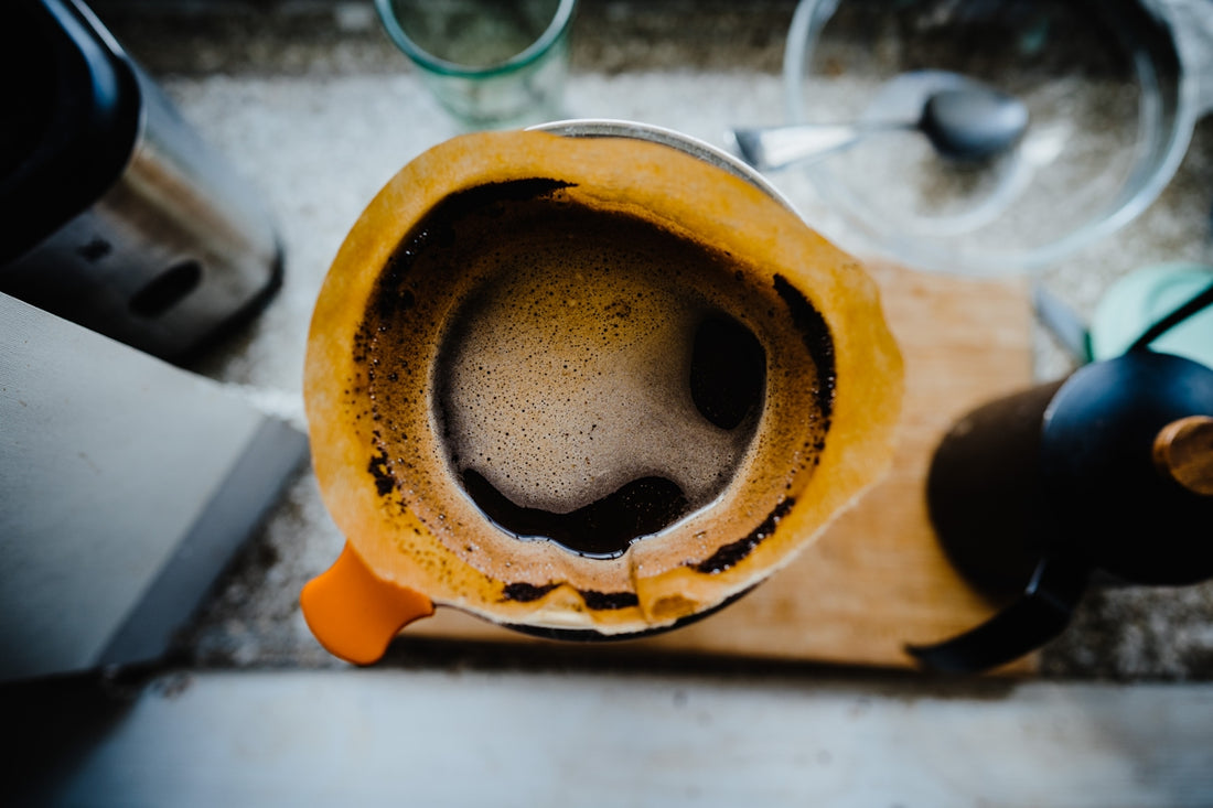 a close up of a coffee maker on a counter
